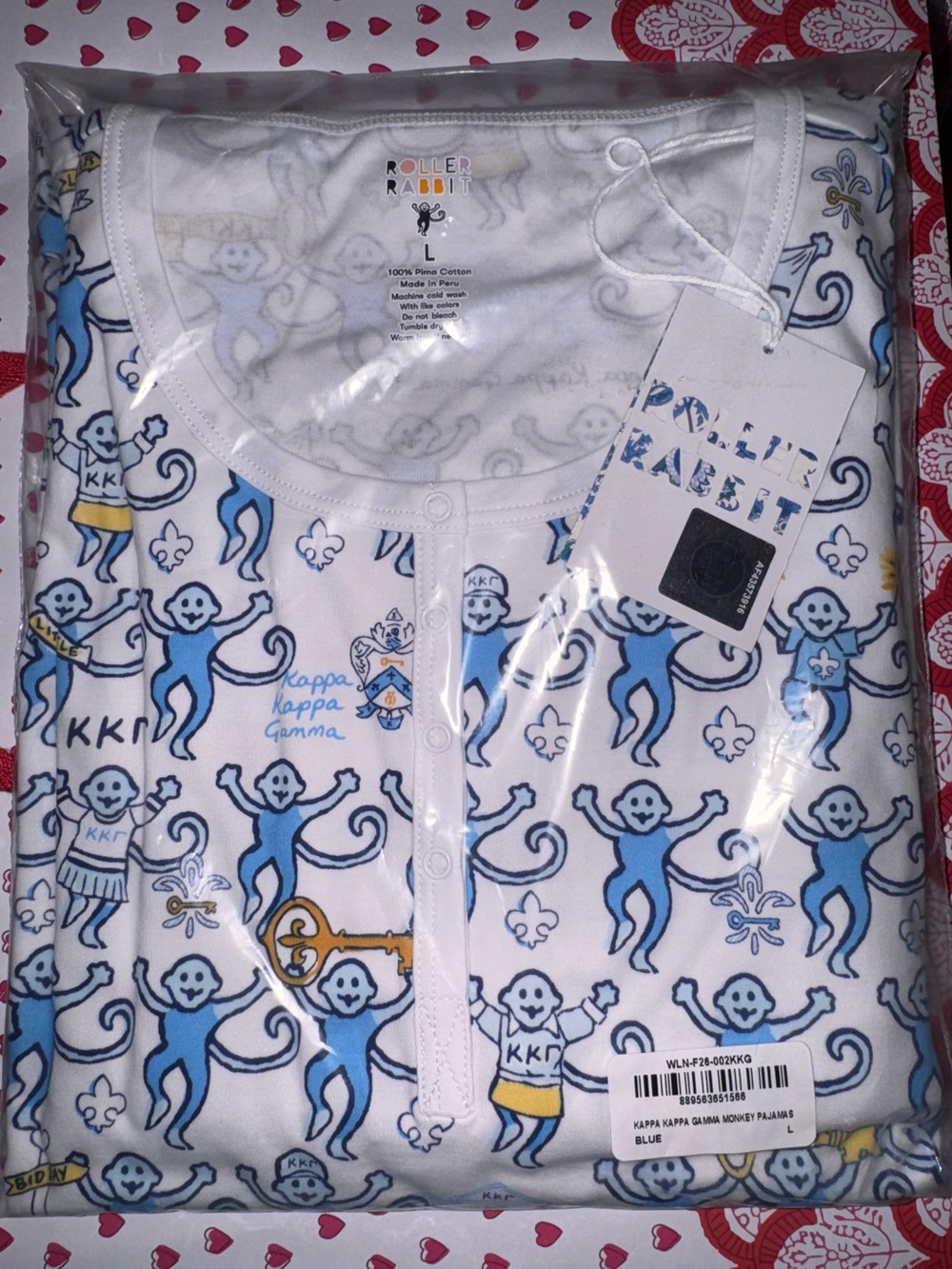 Roller Rabbit Kappa Kappa Gamma pjs size Large
